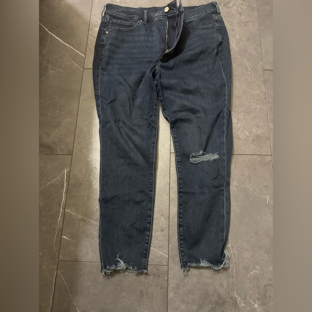 Express High Rise Skinny Dark Denim Jeans - Picture 1 of 2